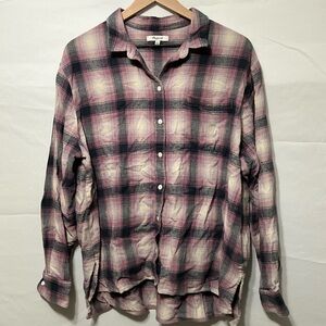 Madewell Plaid Button-Down Shirt in Pink and Black